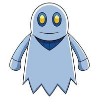 Cute cartoon ghost illustration with simple design and friendly expression vector