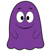 Cartoon purple monster with smiling expression isolated on white background illustration vector