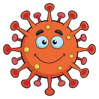 Cartoon coronavirus character with smiling face for medical and educational use vector