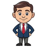 Cartoon character of a businessman in suit with red tie illustration vector