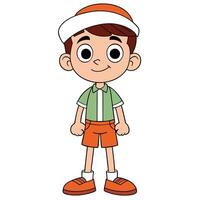 Cartoon character of a young boy standing isolated on white background vector