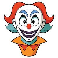 Smiling cartoon clown illustration for halloween or carnival design element vector