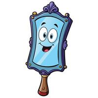 Smiling cartoon hand mirror illustration character design isolated on white background vector