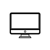 Realistic Monitor Line Art Icon Set with Clean Style vector