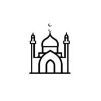Flat Mosque Icon Line Illustration with Subtle Texture vector