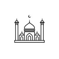 Creative Mosque Icon Line Icon Set with Subtle Texture vector