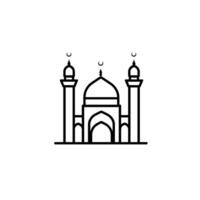 Realistic Mosque Icon Logo Line Design Element for Branding vector