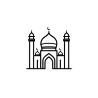 Minimalist Mosque Icon Line Design Element with Clean Style vector