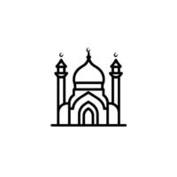 Realistic Mosque Icon Line Design Element on White Background vector