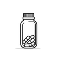Realistic Pill Bottle Icon Graphic Template with Subtle Texture vector
