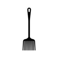 Creative Rake Icon Line Isolated Clipart with Subtle Texture vector