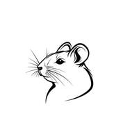 Soft Rat logogo Line Illustration with Subtle Texture vector