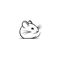 Abstract Rat logogo Line Graphic Template on White Background vector
