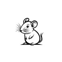 Flat Rat logogo Line Graphic Template for Branding vector