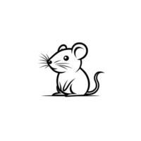 Soft Rat logogo Line Design Element on White Background vector