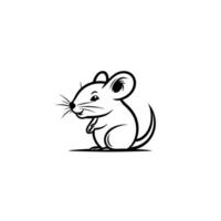 Realistic Rat logogo Line Design Element with Subtle Texture vector