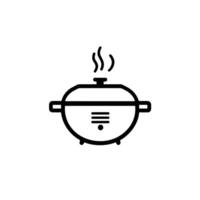 Creative Rice Cooker logogo Design Element with Subtle Texture vector