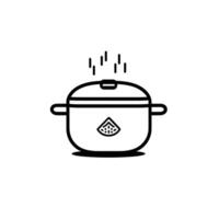 Abstract Rice Cooker logogo Isolated Clipart with Subtle Texture vector