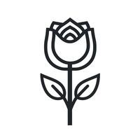 Realistic Rose logogo Line Graphic Template in HD Quality vector