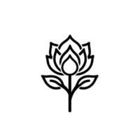 Abstract Rose logogo Line Isolated Clipart with Subtle Texture vector