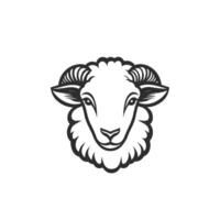 Minimalist Sheep Head logogo Graphic Template with Clean Style vector