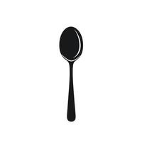 Realistic Spoon logogo Line Design Element on White Background vector