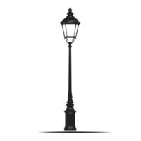 Elegant Street Lamp Logo Line Design Element on White Background vector