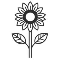 Minimalist Sunflogower Icon Lin Design Element for Branding vector