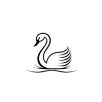 Flat Swan logogo Line Icon Set in HD Quality vector