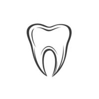 Minimalist Tooth logogo Line Icon Set on White Background vector
