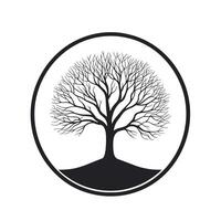 Creative Tree logogo Line Illustration with Subtle Texture vector