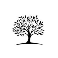 Modern Tree logogo Line Design Element with Clean Style vector