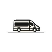 Modern Van logogo Line Design Element with Clean Style vector