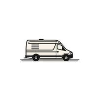Soft Van logogo Line Isolated Clipart on White Background vector