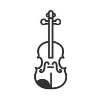 Minimalist Violin Icon Line Design Element for Branding vector