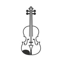 Abstract Violin Icon Line Icon Set with Clean Style vector