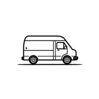 Flat Van logogo Line Icon Set with Clean Style vector