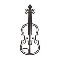Soft Violin Icon Line Graphic Template with Subtle Texture vector