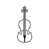 Flat Violin Icon Line Graphic Template with Clean Style vector