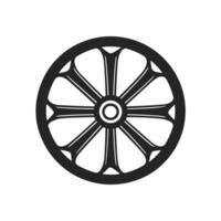 Elegant Wheel logogo Line Isolated Clipart with Subtle Texture vector