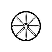 Minimalist Wheel logogo Line Design Element in HD Quality vector
