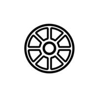 Soft Wheel logogo Line Isolated Clipart with Subtle Texture vector