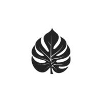 Soft Monstera Leaf logogo Design Element with Subtle Texture vector