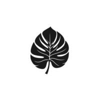 Flat Monstera Leaf logogo Isolated Clipart on White Background vector