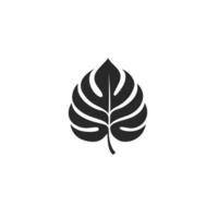 Elegant Monstera Leaf logogo Icon Set on White Background vector