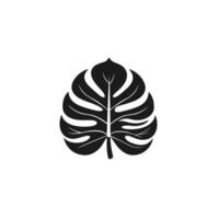 Soft Monstera Leaf logogo Isolated Clipart with Clean Style vector