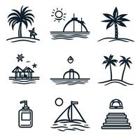 Elegant Of Beach Graphic Template with Subtle Texture vector