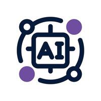 artificial intelligence dual tone icon. Sleek and modern icon for websites and mobile apps. vector