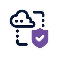 cloud protection dual tone icon. Sleek and modern icon for websites and mobile apps. vector