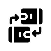 exchange glyph icon. Strong and solid icon for websites and mobile apps. vector